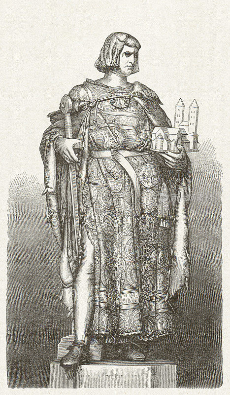 《狮子亨利》(Henry the Lion, 1129-1195)，木版，1881年出版